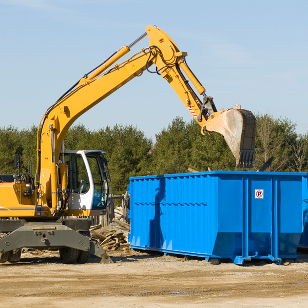 what size residential dumpster rentals are available in Hessmer LA